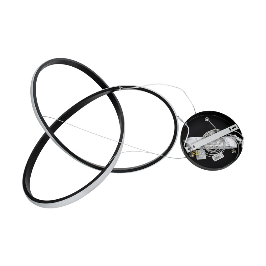 GLOBOSTAR® DEXTER  Μοντέρνο Κρεμαστό Φωτιστικό Οροφής LED 72W 8064lm 300° AC 220-240V IP20 Ρυθμιζόμενο Λευκό CCT με Χειριστήριο από 2700K έως 6000K Dimmable - Lumileds SMD Chip - Μαύρο Ματ - Μ56 x Π56 x Υ14cm