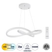 GLOBOSTAR® DEXTER  Μοντέρνο Κρεμαστό Φωτιστικό Οροφής LED 72W 8064lm 300° AC 220-240V IP20 Ρυθμιζόμενο Λευκό CCT με Χειριστήριο από 2700K έως 6000K Dimmable - Lumileds SMD Chip - Λευκό Ματ - Μ56 x Π56 x Υ14cm