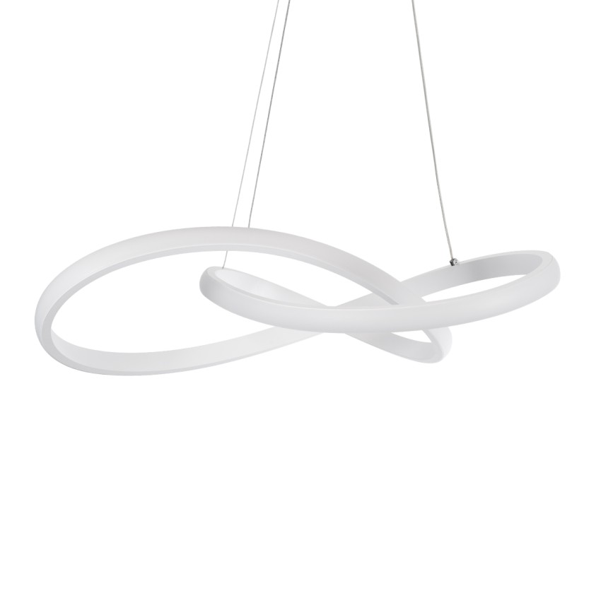 GLOBOSTAR® DEXTER  Μοντέρνο Κρεμαστό Φωτιστικό Οροφής LED 72W 8064lm 300° AC 220-240V IP20 Ρυθμιζόμενο Λευκό CCT με Χειριστήριο από 2700K έως 6000K Dimmable - Lumileds SMD Chip - Λευκό Ματ - Μ56 x Π56 x Υ14cm