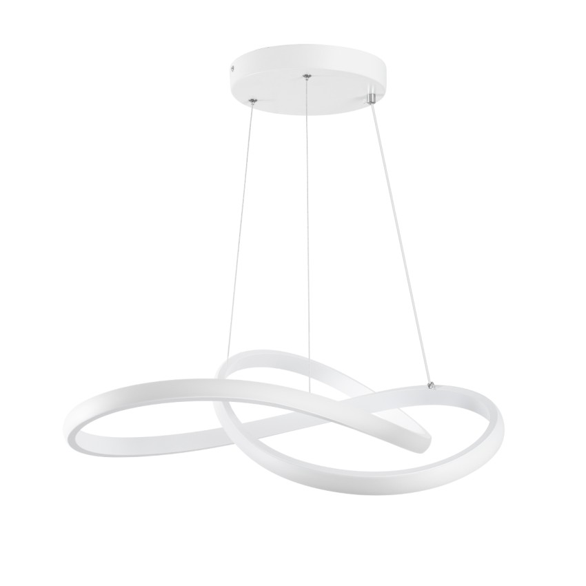 GLOBOSTAR® DEXTER  Μοντέρνο Κρεμαστό Φωτιστικό Οροφής LED 72W 8064lm 300° AC 220-240V IP20 Ρυθμιζόμενο Λευκό CCT με Χειριστήριο από 2700K έως 6000K Dimmable - Lumileds SMD Chip - Λευκό Ματ - Μ56 x Π56 x Υ14cm