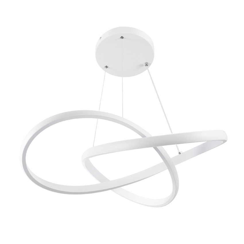 GLOBOSTAR® DEXTER  Μοντέρνο Κρεμαστό Φωτιστικό Οροφής LED 72W 8064lm 300° AC 220-240V IP20 Ρυθμιζόμενο Λευκό CCT με Χειριστήριο από 2700K έως 6000K Dimmable - Lumileds SMD Chip - Λευκό Ματ - Μ56 x Π56 x Υ14cm