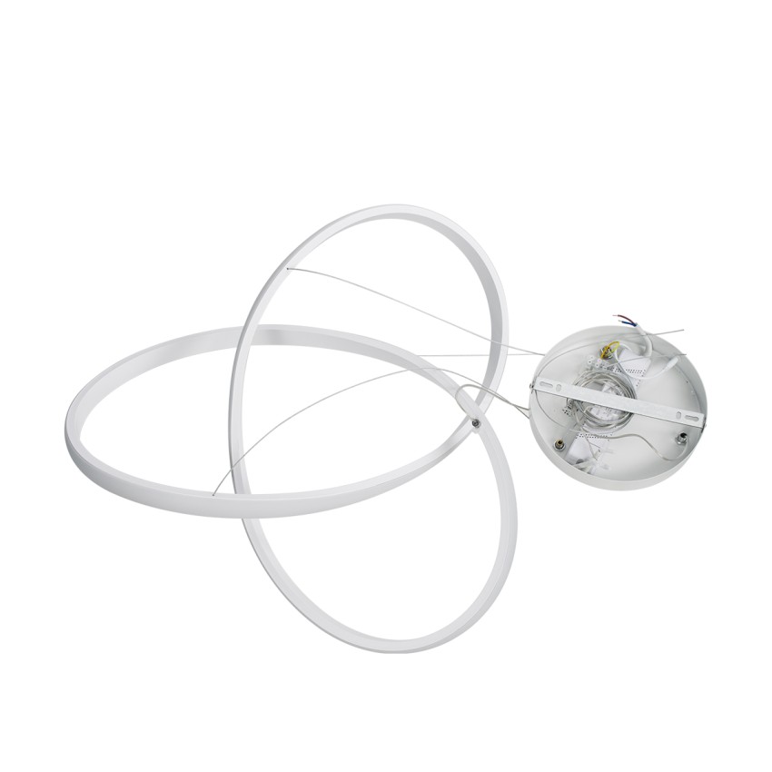 GLOBOSTAR® DEXTER  Μοντέρνο Κρεμαστό Φωτιστικό Οροφής LED 72W 8064lm 300° AC 220-240V IP20 Ρυθμιζόμενο Λευκό CCT με Χειριστήριο από 2700K έως 6000K Dimmable - Lumileds SMD Chip - Λευκό Ματ - Μ56 x Π56 x Υ14cm