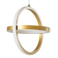 GLOBOSTAR® ALICE  Μοντέρνο Κρεμαστό Φωτιστικό Οροφής LED 20W 2400lm 300° AC 220-240V IP20 Ρυθμιζόμενο Λευκό CCT με On/Off 2700K/4500K/6000K - Lumileds SMD Chip - Χρυσό Βούρτσας - Μ25 x Π22 x Υ25cm
