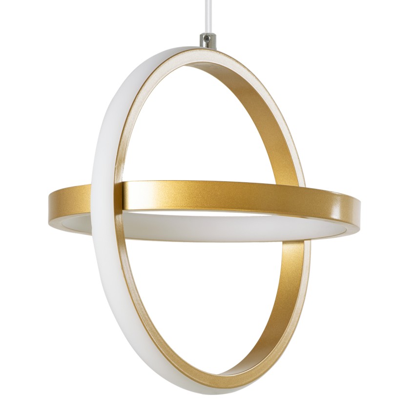 GLOBOSTAR® ALICE  Μοντέρνο Κρεμαστό Φωτιστικό Οροφής LED 20W 2400lm 300° AC 220-240V IP20 Ρυθμιζόμενο Λευκό CCT με On/Off 2700K/4500K/6000K - Lumileds SMD Chip - Χρυσό Βούρτσας - Μ25 x Π22 x Υ25cm