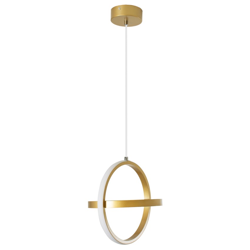 GLOBOSTAR® ALICE  Μοντέρνο Κρεμαστό Φωτιστικό Οροφής LED 20W 2400lm 300° AC 220-240V IP20 Ρυθμιζόμενο Λευκό CCT με On/Off 2700K/4500K/6000K - Lumileds SMD Chip - Χρυσό Βούρτσας - Μ25 x Π22 x Υ25cm