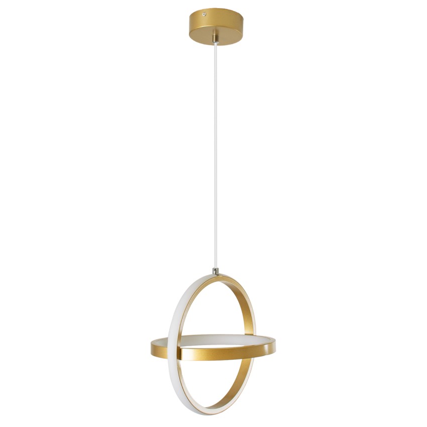 GLOBOSTAR® ALICE  Μοντέρνο Κρεμαστό Φωτιστικό Οροφής LED 20W 2400lm 300° AC 220-240V IP20 Ρυθμιζόμενο Λευκό CCT με On/Off 2700K/4500K/6000K - Lumileds SMD Chip - Χρυσό Βούρτσας - Μ25 x Π22 x Υ25cm
