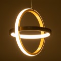 GLOBOSTAR® ALICE  Μοντέρνο Κρεμαστό Φωτιστικό Οροφής LED 20W 2400lm 300° AC 220-240V IP20 Ρυθμιζόμενο Λευκό CCT με On/Off 2700K/4500K/6000K - Lumileds SMD Chip - Χρυσό Βούρτσας - Μ25 x Π22 x Υ25cm