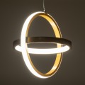 GLOBOSTAR® ALICE  Μοντέρνο Κρεμαστό Φωτιστικό Οροφής LED 20W 2400lm 300° AC 220-240V IP20 Ρυθμιζόμενο Λευκό CCT με On/Off 2700K/4500K/6000K - Lumileds SMD Chip - Χρυσό Βούρτσας - Μ25 x Π22 x Υ25cm