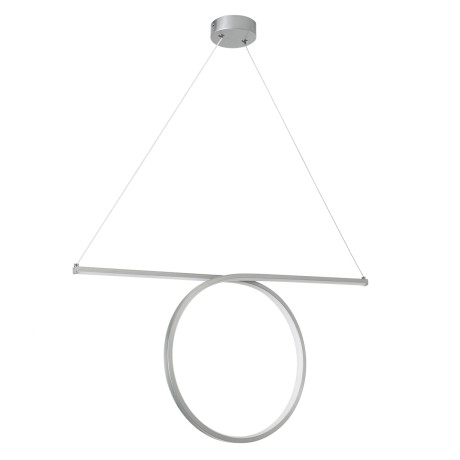 GLOBOSTAR® ROME  Μοντέρνο Κρεμαστό Φωτιστικό Οροφής LED 24W 2640lm 200° AC 220-240V IP20 Ρυθμιζόμενο Λευκό CCT με On/Off 2700K/4500K/6000K - Lumileds SMD Chip - Νίκελ Βούρτσας - Μ65.5 x Π4 x Υ33cm