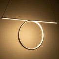 GLOBOSTAR® ROME  Μοντέρνο Κρεμαστό Φωτιστικό Οροφής LED 24W 2640lm 200° AC 220-240V IP20 Ρυθμιζόμενο Λευκό CCT με On/Off 2700K/4500K/6000K - Lumileds SMD Chip - Νίκελ Βούρτσας - Μ65.5 x Π4 x Υ33cm