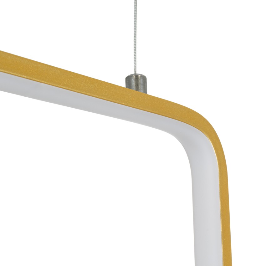 NEROBA  Κρεμαστό Φωτιστικό Οροφής Linear Design LED CCT 18W 1980lm 360° AC 220-240V - Εναλλαγή Φωτισμού μέσω Διακόπτη On/Off All In One Ψυχρό 6000k+Φυσικό 4500k+Θερμό 2700k Μ29 x Π2 x Υ36cm - Χρυσό Βούρτσας