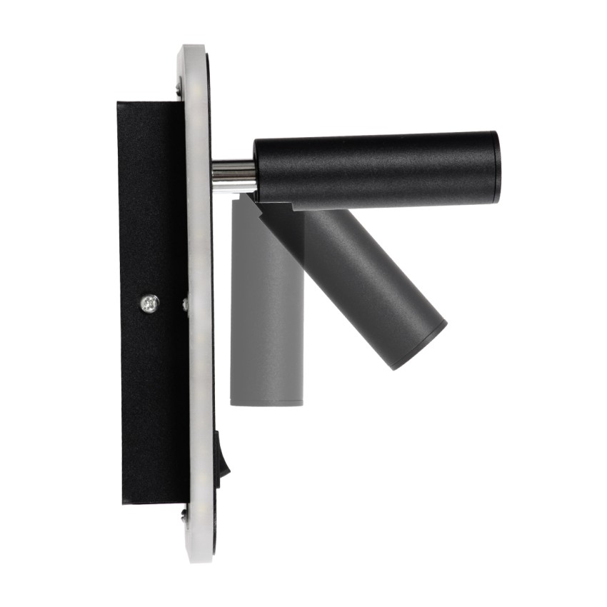 GLOBOSTAR® LADY-O  Μοντέρνο Φωτιστικό Τοίχου - Απλίκα Ξενοδοχείου Reading Light με Φορτιστή USB 3A LED 10W 1000lm 36° & 360° AC 220-240V IP20 Φυσικό Λευκό 4500K - Bridgelux COB Chip & TÜV SÜD Driver - Μαύρο Ματ - Μ10.5 x Π10 x Υ18.5cm