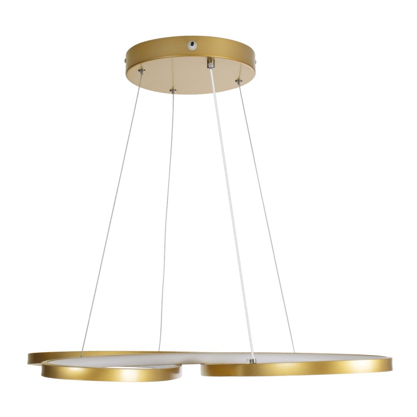 BUTTERFLY  Κρεμαστό Φωτιστικό Οροφής Design LED CCT 75W 8400lm 300° AC 220-240V - Εναλλαγή Φωτισμού μέσω Τηλεχειριστηρίου All In One Ψυχρό 6000k+Φυσικό 4500k+Θερμό 2700k Dimmable Μ71 x Π52 x Υ4cm - Χρυσό Βούρτσας