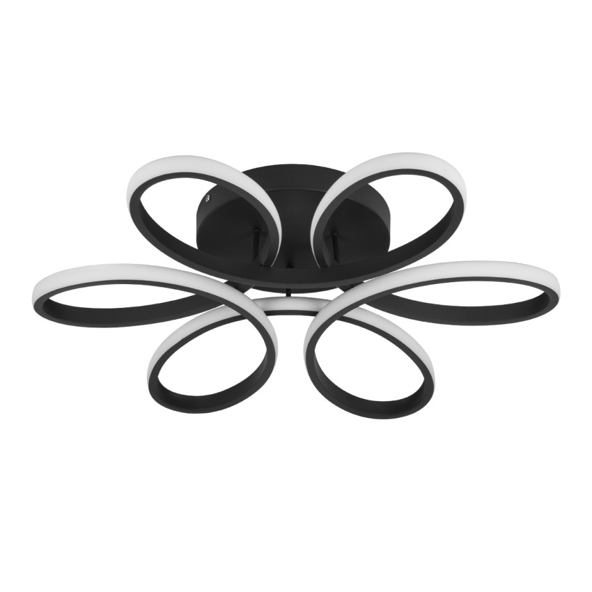 GLOBOSTAR® MARGARET  Μοντέρνο Κρεμαστό Φωτιστικό Οροφής LED 54W 6210lm 360° AC 220-240V IP20 Ρυθμιζόμενο Λευκό CCT με Χειριστήριο από 2700K έως 6000K Dimmable - Lumileds SMD Chip - Μαύρο Ματ - Μ57 x Π57 x Υ12cm