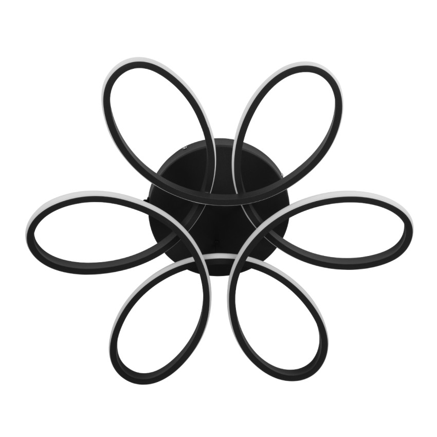 GLOBOSTAR® MARGARET  Μοντέρνο Κρεμαστό Φωτιστικό Οροφής LED 54W 6210lm 360° AC 220-240V IP20 Ρυθμιζόμενο Λευκό CCT με Χειριστήριο από 2700K έως 6000K Dimmable - Lumileds SMD Chip - Μαύρο Ματ - Μ57 x Π57 x Υ12cm