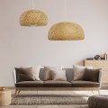 GLOBOSTAR® SAN TROPEZ  Boho Κρεμαστό Φωτιστικό Οροφής με Ντουί 1 x E27 AC 220-240V IP20 - Μπεζ - Μ38 x Π38 x Υ22cm