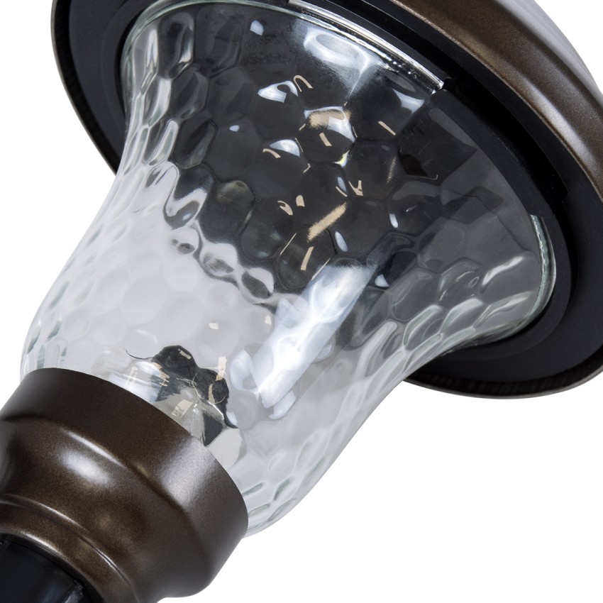 ΣΕΤ 4 Τεμαχίων Αυτόνομα Ηλιακά Φωτιστικά LED SMD 0.24W/Τεμ. 24lm/Τεμ. με Ενσωματωμένη Μπαταρία 600mAh - Φωτοβολταϊκό Πάνελ με Αισθητήρα Ημέρας-Νύχτας Αδιάβροχο IP65 Φανάρι Κήπου Στρογγυλό Ψυχρό Λευκό 6000K Φ12 x Υ23cm