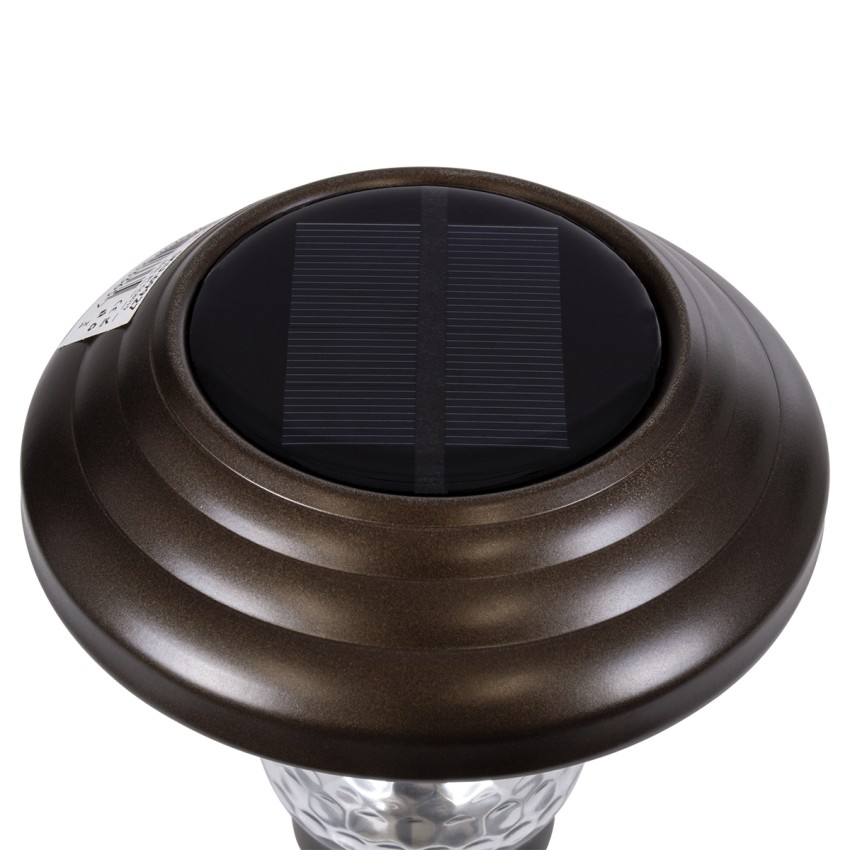 ΣΕΤ 4 Τεμαχίων Αυτόνομα Ηλιακά Φωτιστικά LED SMD 0.24W/Τεμ. 24lm/Τεμ. με Ενσωματωμένη Μπαταρία 600mAh - Φωτοβολταϊκό Πάνελ με Αισθητήρα Ημέρας-Νύχτας Αδιάβροχο IP65 Φανάρι Κήπου Στρογγυλό Ψυχρό Λευκό 6000K Φ12 x Υ23cm