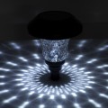 ΣΕΤ 4 Τεμαχίων Αυτόνομα Ηλιακά Φωτιστικά LED SMD 0.24W/Τεμ. 24lm/Τεμ. με Ενσωματωμένη Μπαταρία 600mAh - Φωτοβολταϊκό Πάνελ με Αισθητήρα Ημέρας-Νύχτας Αδιάβροχο IP65 Φανάρι Κήπου Στρογγυλό Ψυχρό Λευκό 6000K Φ12 x Υ23cm