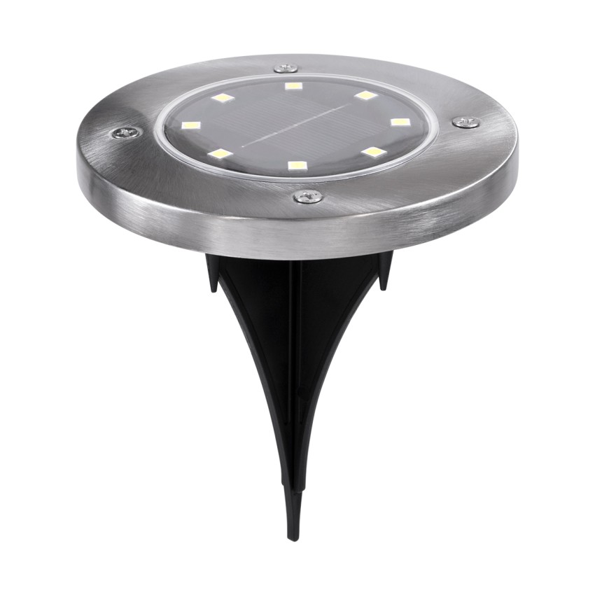 ΣΕΤ 4 Τεμαχίων Αυτόνομα Ηλιακά Φωτιστικά LED SMD 0.80W/Τεμ. 80lm/Τεμ. με Ενσωματωμένη Μπαταρία 600mAh - Φωτοβολταϊκό Πάνελ με Αισθητήρα Ημέρας-Νύχτας Αδιάβροχο IP65 Φανάρι Κήπου Στρογγυλό Ψυχρό Λευκό 6000K Φ12 x Υ13cm