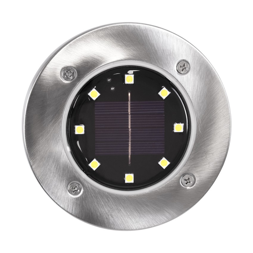 ΣΕΤ 4 Τεμαχίων Αυτόνομα Ηλιακά Φωτιστικά LED SMD 0.80W/Τεμ. 80lm/Τεμ. με Ενσωματωμένη Μπαταρία 600mAh - Φωτοβολταϊκό Πάνελ με Αισθητήρα Ημέρας-Νύχτας Αδιάβροχο IP65 Φανάρι Κήπου Στρογγυλό Ψυχρό Λευκό 6000K Φ12 x Υ13cm