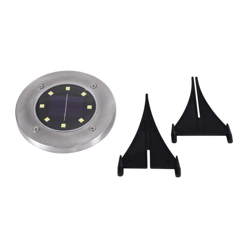 ΣΕΤ 4 Τεμαχίων Αυτόνομα Ηλιακά Φωτιστικά LED SMD 0.80W/Τεμ. 80lm/Τεμ. με Ενσωματωμένη Μπαταρία 600mAh - Φωτοβολταϊκό Πάνελ με Αισθητήρα Ημέρας-Νύχτας Αδιάβροχο IP65 Φανάρι Κήπου Στρογγυλό Ψυχρό Λευκό 6000K Φ12 x Υ13cm