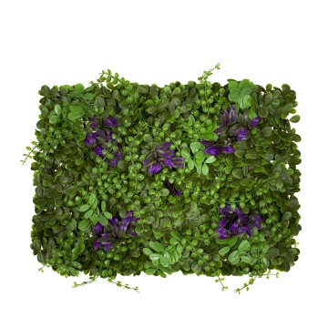 Συνθετικό Τεχνητό Διακοσμητικό Πάνελ Φυλλωσιάς - Κάθετος Κήπος Ζεβρίνα - Τριφύλλι - Πεπερόμια Πράσινο - Φούξια Μ60 x Υ40 x Π7cm