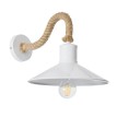 GLOBOSTAR® VINSA  Boho Φωτιστικό Τοίχου - Απλίκα με Ντουί 1 x E27 AC 220-240V IP20 - Λευκό & Μπεζ - Μ37.5 x Π26.7 x Υ25cm