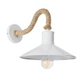 GLOBOSTAR® VINSA  Boho Φωτιστικό Τοίχου - Απλίκα με Ντουί 1 x E27 AC 220-240V IP20 - Λευκό & Μπεζ - Μ37.5 x Π26.7 x Υ25cm