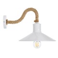 GLOBOSTAR® VINSA  Boho Φωτιστικό Τοίχου - Απλίκα με Ντουί 1 x E27 AC 220-240V IP20 - Λευκό & Μπεζ - Μ37.5 x Π26.7 x Υ25cm