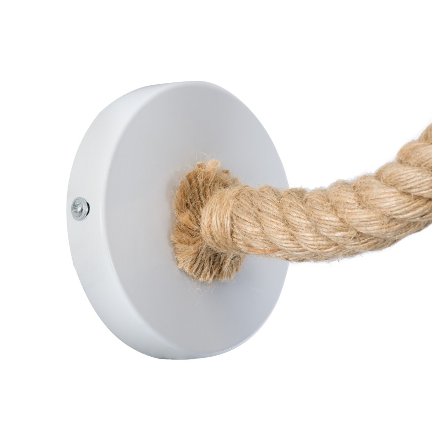 GLOBOSTAR® VINSA  Boho Φωτιστικό Τοίχου - Απλίκα με Ντουί 1 x E27 AC 220-240V IP20 - Λευκό & Μπεζ - Μ37.5 x Π26.7 x Υ25cm