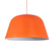 UPVALE  Μοντέρνο Κρεμαστό Φωτιστικό Καμπάνα Μονόφωτο 1 x E27 IP20 Πορτοκαλί & Λευκό Μέταλλο - Μ40 x Π40 x Υ24cm