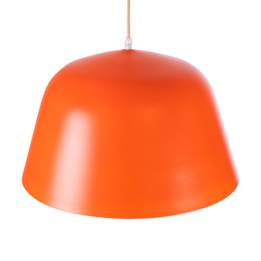 UPVALE  Μοντέρνο Κρεμαστό Φωτιστικό Καμπάνα Μονόφωτο 1 x E27 IP20 Πορτοκαλί & Λευκό Μέταλλο - Μ40 x Π40 x Υ24cm