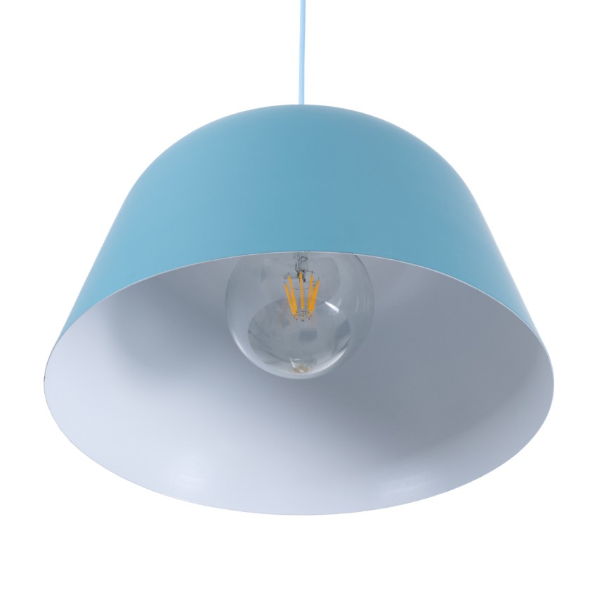 GLOBOSTAR® UPVALE  Μοντέρνο Κρεμαστό Φωτιστικό Οροφής με Ντουί 1 x E27 AC 220-240V IP20 - Γαλάζιο & Λευκό - Μ40 x Π40 x Υ24cm