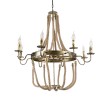 GLOBOSTAR® VICTORIAN  Vintage Κρεμαστό Φωτιστικό Οροφής με Ντουί 8 x E14 AC 220-240V IP20 - Μπρούτζινο Εφέ Σκουριάς & Μπεζ - Μ87 x Π87 x Υ80cm