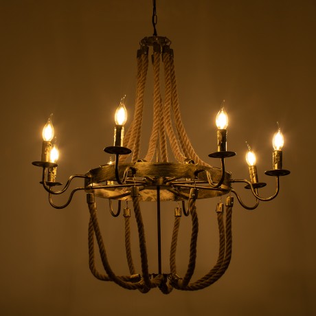 GLOBOSTAR® VICTORIAN  Vintage Κρεμαστό Φωτιστικό Οροφής με Ντουί 8 x E14 AC 220-240V IP20 - Μπρούτζινο Εφέ Σκουριάς & Μπεζ - Μ87 x Π87 x Υ80cm
