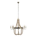 GLOBOSTAR® VICTORIAN  Vintage Κρεμαστό Φωτιστικό Οροφής με Ντουί 8 x E14 AC 220-240V IP20 - Μπρούτζινο Εφέ Σκουριάς & Μπεζ - Μ87 x Π87 x Υ80cm
