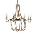GLOBOSTAR® VICTORIAN  Vintage Κρεμαστό Φωτιστικό Οροφής με Ντουί 8 x E14 AC 220-240V IP20 - Μπρούτζινο Εφέ Σκουριάς & Μπεζ - Μ87 x Π87 x Υ80cm