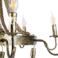 GLOBOSTAR® VICTORIAN  Vintage Κρεμαστό Φωτιστικό Οροφής με Ντουί 8 x E14 AC 220-240V IP20 - Μπρούτζινο Εφέ Σκουριάς & Μπεζ - Μ87 x Π87 x Υ80cm