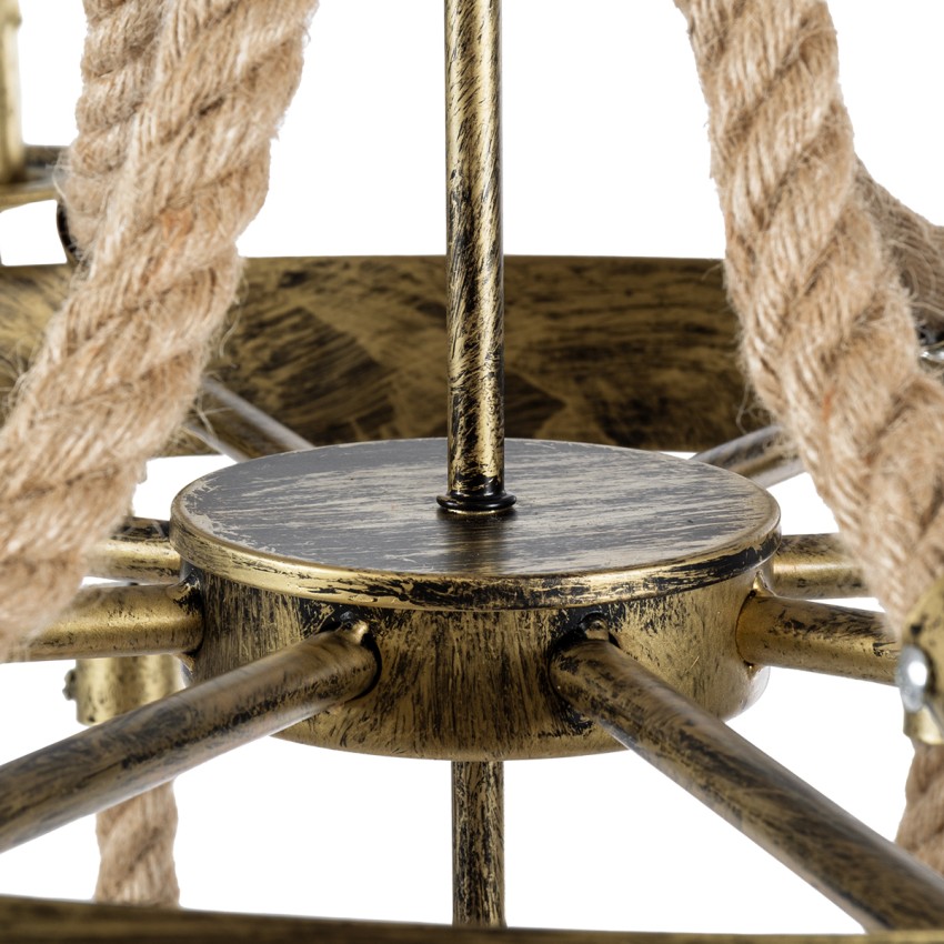 GLOBOSTAR® VICTORIAN  Vintage Κρεμαστό Φωτιστικό Οροφής με Ντουί 8 x E14 AC 220-240V IP20 - Μπρούτζινο Εφέ Σκουριάς & Μπεζ - Μ87 x Π87 x Υ80cm