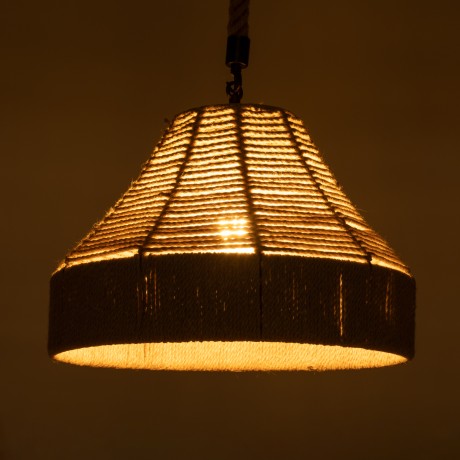 GLOBOSTAR® DOGMA  Boho Κρεμαστό Φωτιστικό Οροφής με Ντουί 1 x E27 AC 220-240V IP20 - Μπεζ - Μ38 x Π38 x Υ28cm