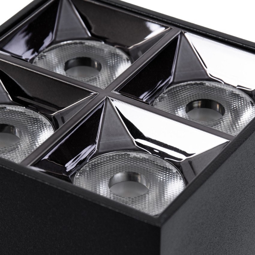 LUMINAR SUPERIOR  Επιφανειακό LED Spot Downlight TrimLess 14W 1960lm 36° AC 220-240V IP20 Μ8.2 x Π8.2 x Υ6.6cm - Μαύρο με Κάτοπτρο Χρωμίου - Φυσικό Λευκό 4500K - Bridgelux High Lumen Chip Gen2 - TÜV Certified Driver