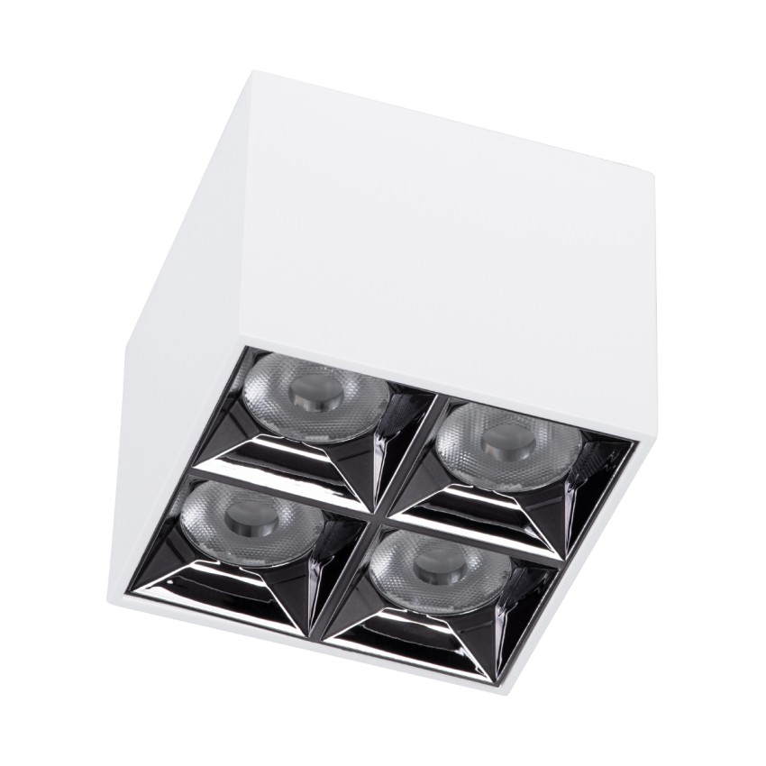 LUMINAR SUPERIOR  Επιφανειακό LED Spot Downlight TrimLess 14W 1890lm 36° AC 220-240V IP20 Μ8.2 x Π8.2 x Υ6.6cm - Λευκό με Κάτοπτρο Χρωμίου - Θερμό Λευκό 2700K - Bridgelux High Lumen Chip Gen2 - TÜV Certified Driver