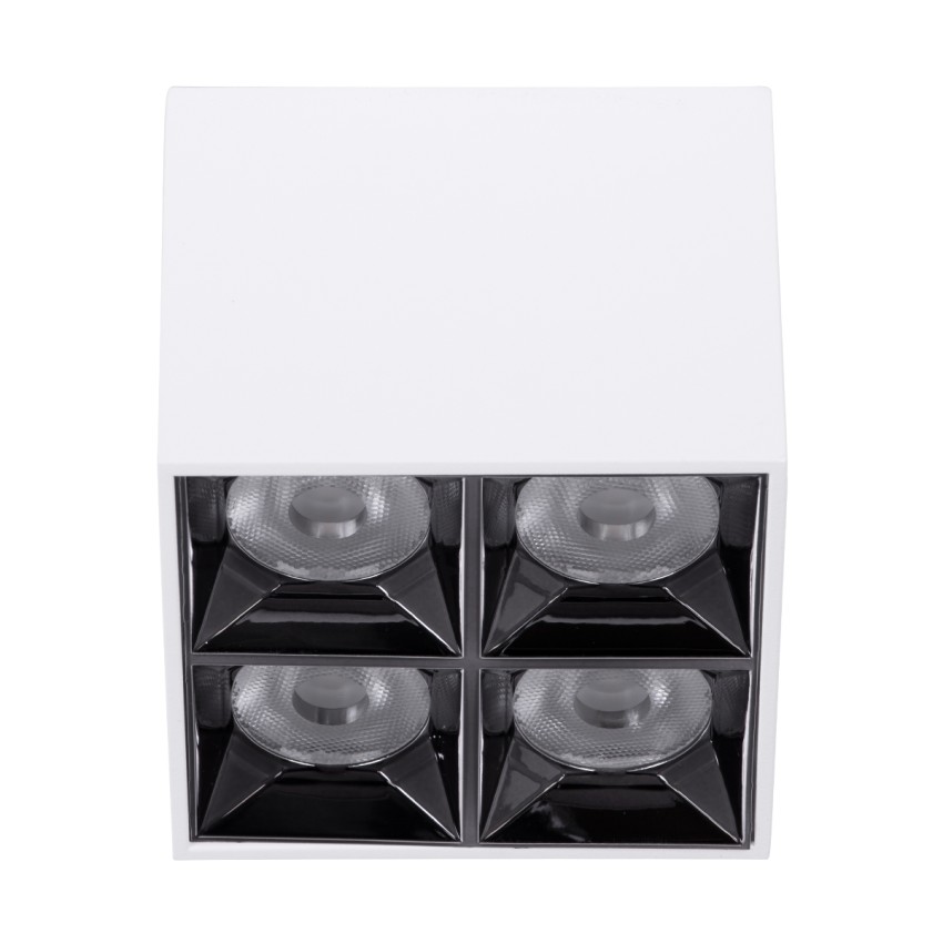 LUMINAR SUPERIOR  Επιφανειακό LED Spot Downlight TrimLess 14W 1890lm 36° AC 220-240V IP20 Μ8.2 x Π8.2 x Υ6.6cm - Λευκό με Κάτοπτρο Χρωμίου - Θερμό Λευκό 2700K - Bridgelux High Lumen Chip Gen2 - TÜV Certified Driver