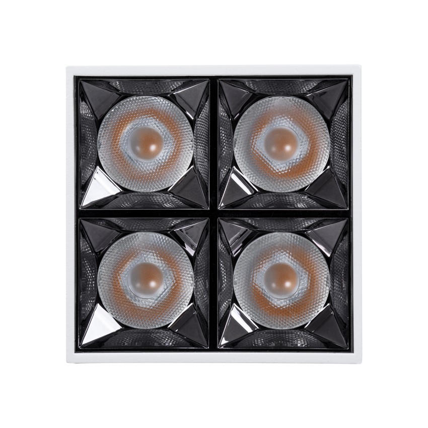 LUMINAR SUPERIOR  Επιφανειακό LED Spot Downlight TrimLess 14W 1890lm 36° AC 220-240V IP20 Μ8.2 x Π8.2 x Υ6.6cm - Λευκό με Κάτοπτρο Χρωμίου - Θερμό Λευκό 2700K - Bridgelux High Lumen Chip Gen2 - TÜV Certified Driver