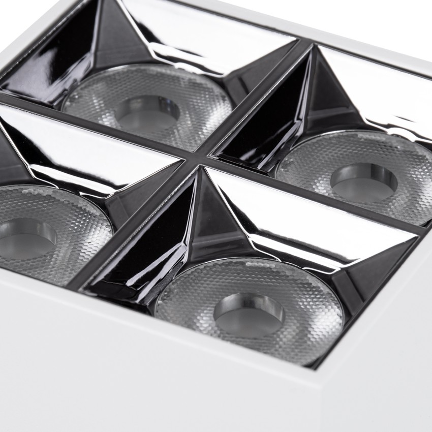 LUMINAR SUPERIOR  Επιφανειακό LED Spot Downlight TrimLess 14W 1890lm 36° AC 220-240V IP20 Μ8.2 x Π8.2 x Υ6.6cm - Λευκό με Κάτοπτρο Χρωμίου - Θερμό Λευκό 2700K - Bridgelux High Lumen Chip Gen2 - TÜV Certified Driver