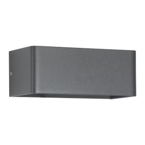 CIRCOA  Φωτιστικό Τοίχου - Απλίκα Αρχιτεκτονικού Φωτισμού Εσωτερικού/Εξωτερικού Χώρου Up & Down LED 10W 1080lm 60° AC 220-240V IP44 Μ20 x Π8 x Υ10cm - Θερμό Λευκό 2700K - Γκρι Ανθρακί - Bridgelux Chip