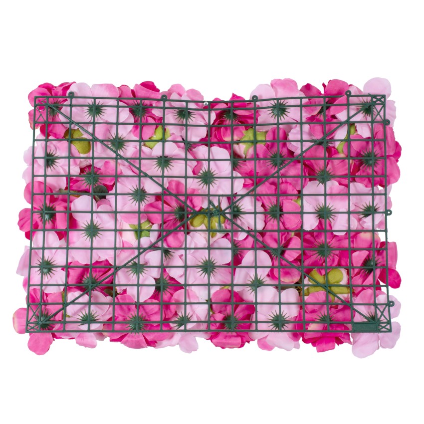 Τεχνητός Κήπος ROSALIE  Τεχνητό Διακοσμητικό Πάνελ Λουλουδιών - Κάθετος Κήπος σύνθεση Ροζαλί Μ60 x Π40 x Υ6cm