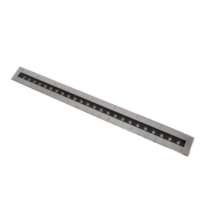 GLOBOSTAR® UNDERGROUND-REMVI  Χωνευτό Φωτιστικό Wall Washer Δαπέδου LED 18W 1440lm 10° DC 24V Αδιάβροχο IP68 RGBW DMX512 Dimmable - Ανοξείδωτο Ατσάλι 304 - Μ100 x Π9 x Υ7.2cm / Μ98.2 x Π7.6cm