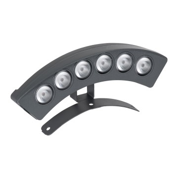GLOBOSTAR® TREELIGHT-E  Κυρτή Μπάρα Φωτισμού Wall Washer για Φυτά - Δέντρα LED 6W 690lm 15° DC 24V Αδιάβροχο IP65 Φυσικό Λευκό 4500K Dimmable - Γκρι Ανθρακί - Μ17.5 x Π4.5 x Υ8cm